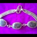Parad Bracelet consisting 3 Parad Stones weighing 30 Grams (each 10 Gram) made in pure silver band lenght 7.5 inches weighing 48 Grams in total